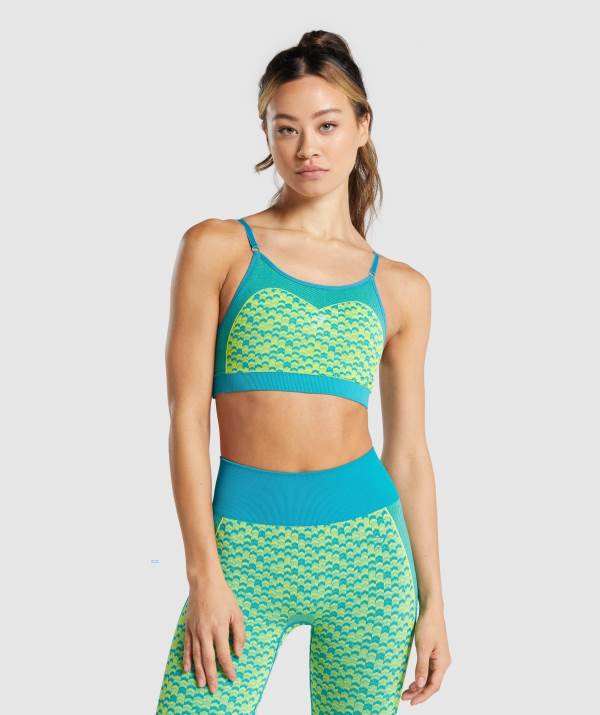 Damske Športové Podprsenky Gymshark WTFlex Seamless Strappy Modre | PW6423071